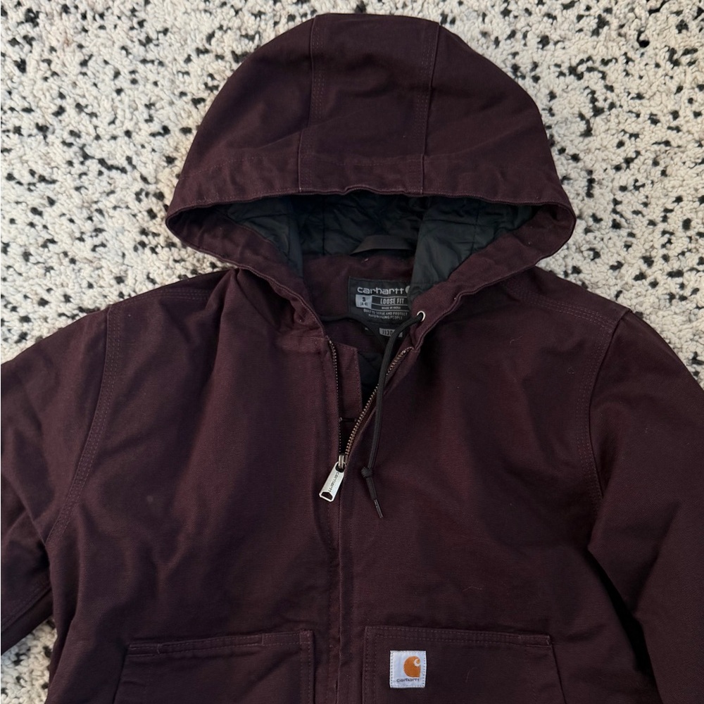 Carhartt Maroon Hooded Jacket